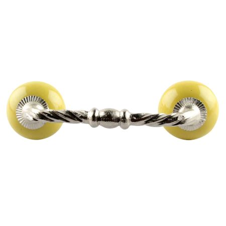 Solid Yellow Ceramic Cut Bridge Handles